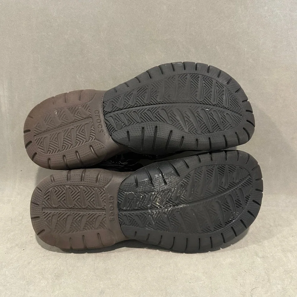 Crocs Swiftwater Brown Black Mesh Closed Toe Sport Sandals Mens 9 15041